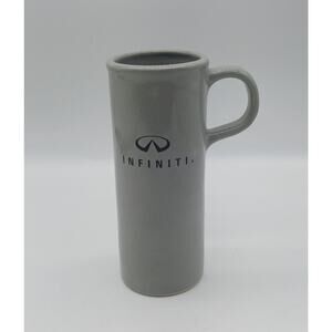Gray Infiniti Tall Thin Stoneware Coffee Mug Travel Promotional Car Dealer
